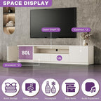 78.7" Modern TV Stand for 55/60/65/70/75/85 inch TV, White Media Console with Large Drawers Storage, Entertainment Center with Cable Management for Living Room Apartment (B-78'' TV Stand)