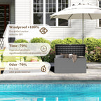 90 Gallon Plus Outdoor Storage Box Waterproof Lockable Resin Deck Box Large, Patio Storage Bin for Pool Accessories Cushion Furniture, Garden Tools, UV-Resistant Outside Delivery Black