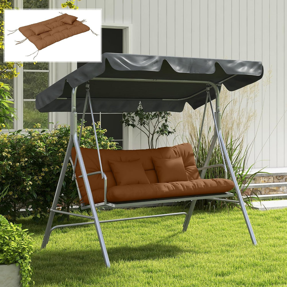 Outsunny 59" Tufted Bench Cushions & Throw Pillows 4 Piece Tan