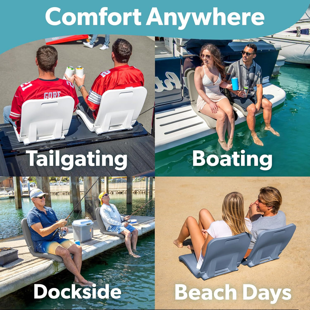 Coast Modern Portable Poolside Chair – Adult Foldable Flip Chair for Pool, Beach, Tailgating & Stadium – Durable Plastic with Back Support