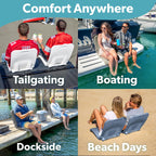 Coast Modern Portable Poolside Chair – Adult Foldable Flip Chair for Pool, Beach, Tailgating & Stadium – Durable Plastic with Back Support