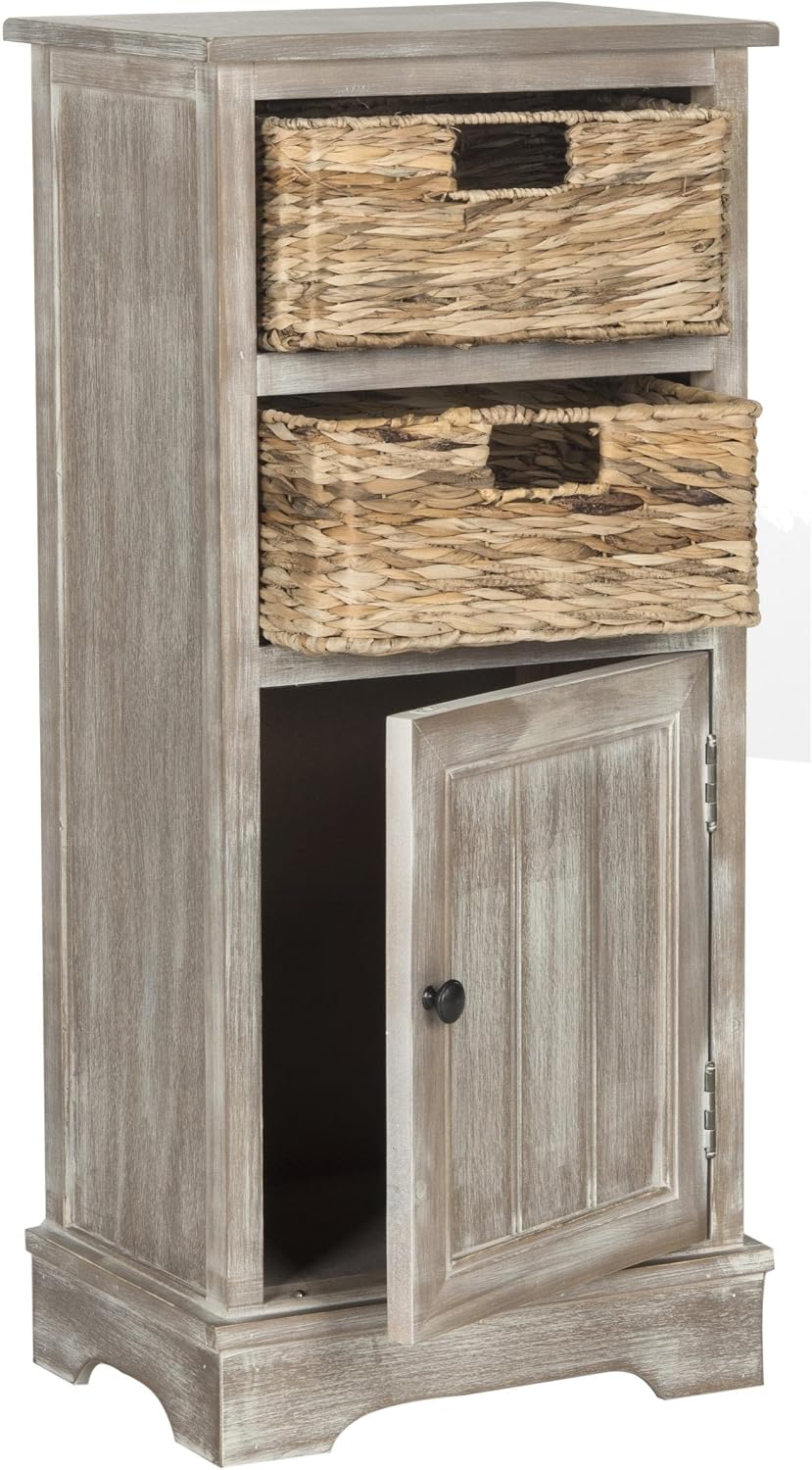 SAFAVIEH Connery Wood Storage Cabinet, 35" Farmhouse Cherry AMH5742C