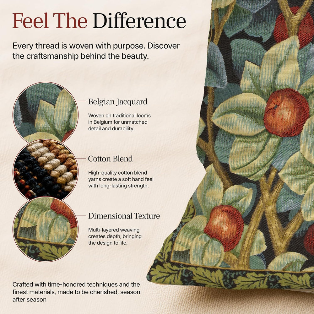 William Morris Orange Tree Tapestry Throw Pillow Cover 18 x 18 in