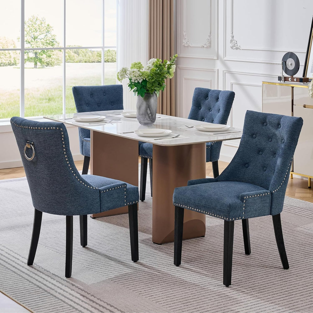 adochr Dining Chairs Set of 6, Upholstered Fabric Dining Room Chairs with Nai...