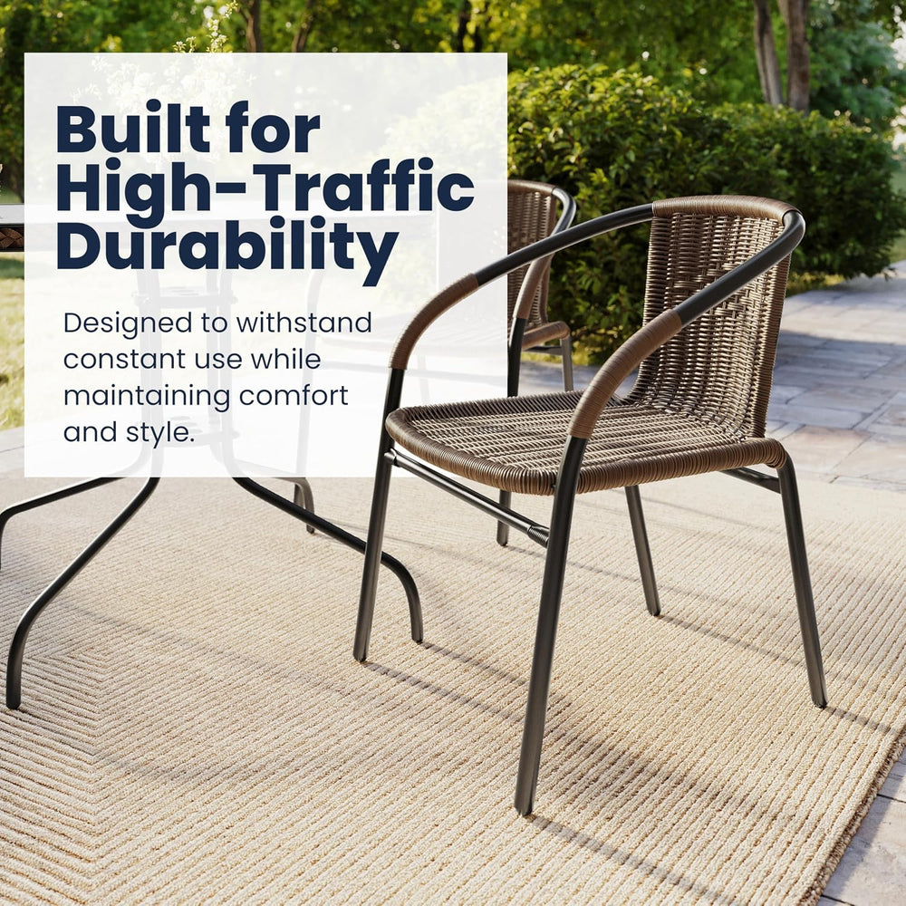Flash Furniture Lila 3-Piece 28" Square Indoor/Outdoor Patio Table and C...