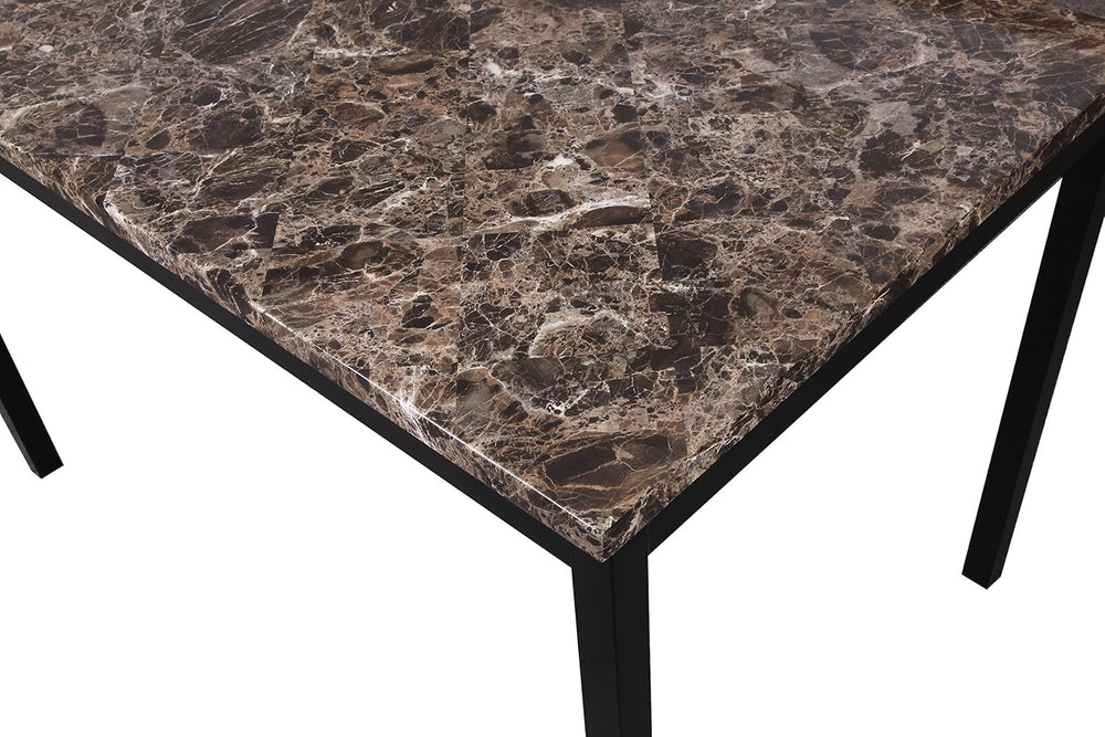 Metal Dining Table with Laminated Faux Marble Top Black - 45" Square Con...