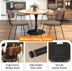 LSSPAID Dining Chairs Set of 6, Linen Fabric Upholstered Dining Room Chairs with Walnut Bentwood Back, Mid-Century Modern Kitchen Chairs with Adjustable Feet Pads, Coffee