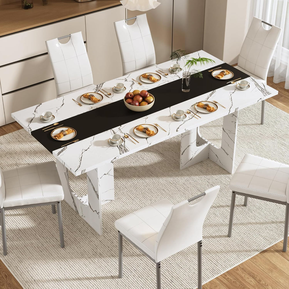 St.Mandyu 71 Inch Rectangle Dining Table for 4-8 People, Long Kitchen Dinner ...