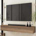 Atelier Mobili Floating TV Stand - Wall Mounted TV Stand for 75 Inch TV - Floating TV Shelf - Modern TV Stands for Living Room - Sleek Entertainment Center Design (Walnut, 2 Doors)