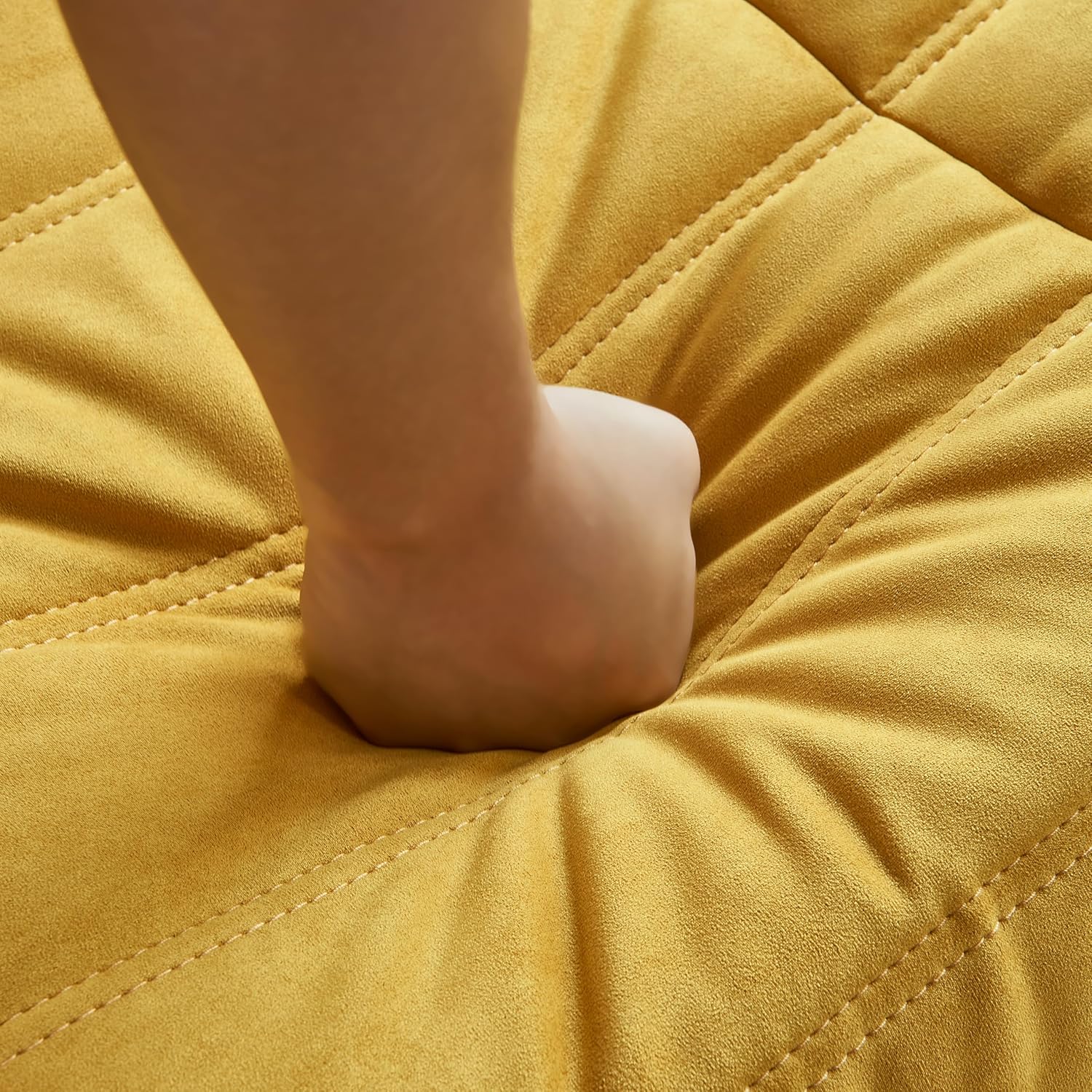 Bean Bag Chair - Corner Sofa, Fireside Chair Bean Bag Sofa Large Bean Bag Chair for Adults,Fireside Floor Couch for Living Room, Bedroom, Gaming & Office (Yellow, Single)