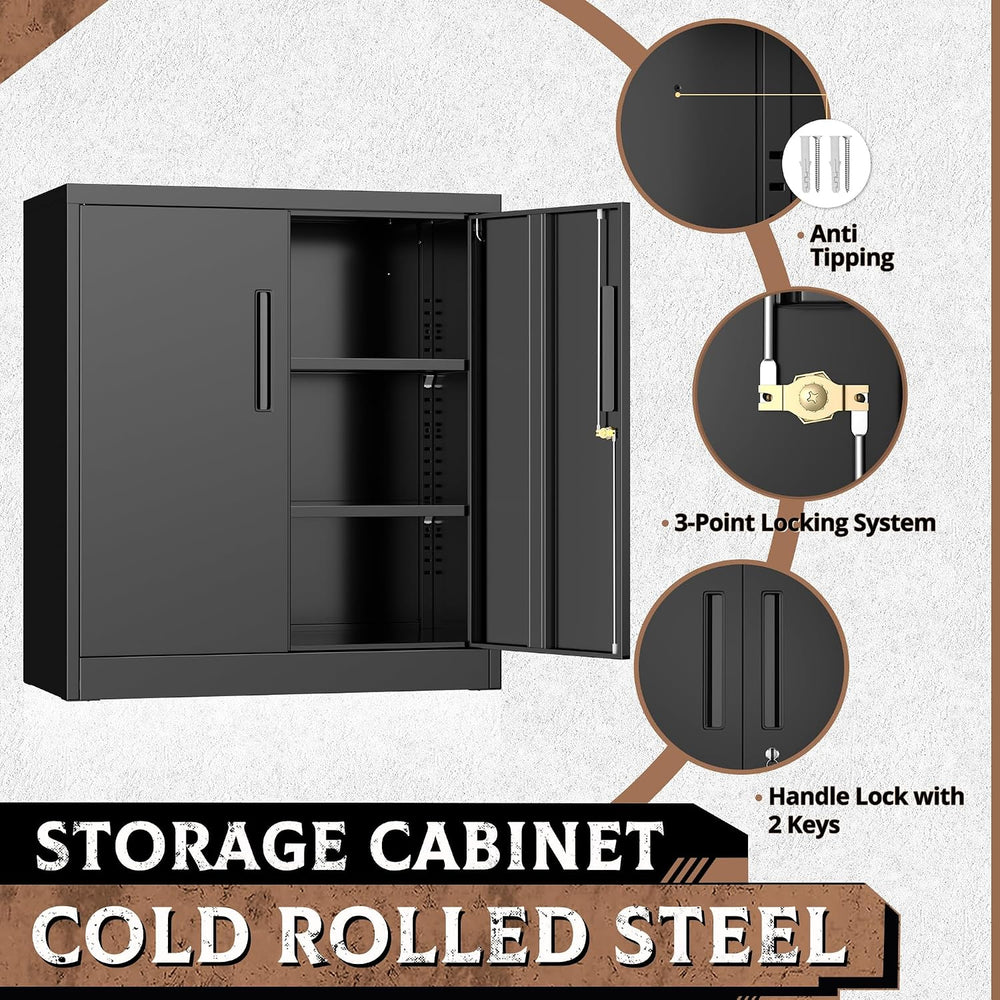 SUNCROWN Metal Storage Cabinets, 36”Locking Cabinet with Doors and Adjustable...