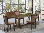 East West Furniture V777MZ748-5 5 Piece Dining Room Furniture Set Includes a Rectangle Dining Table with V-Legs and 4 Coffee Linen Fabric Upholstered Chairs, 40x72 Inch, Multi-Color