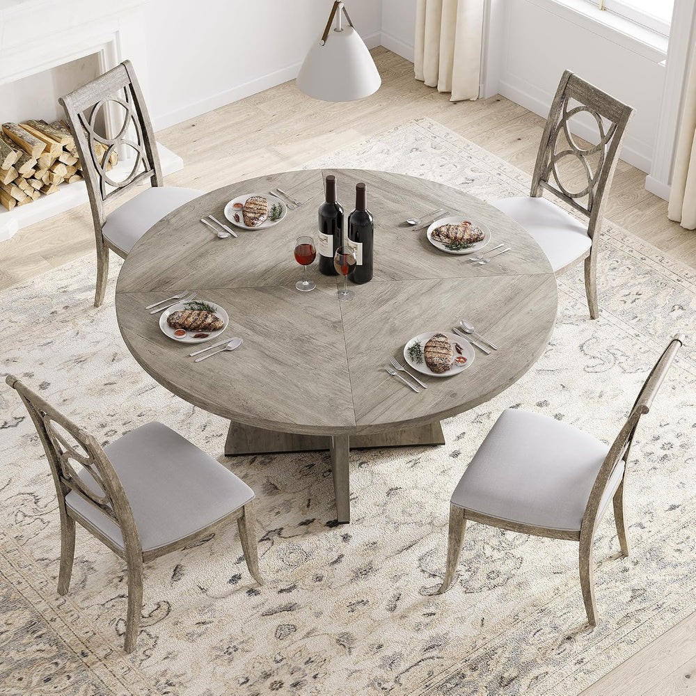 GAOMON 47 Inch Round Dining Table for 4-6 People, Circle Dinner Table with Wo...