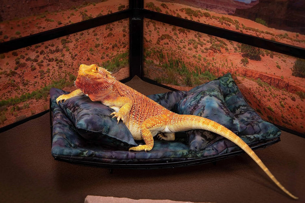 Chaise Lounge for Bearded Dragons, Bluegreen Lavendar Batik Fabric