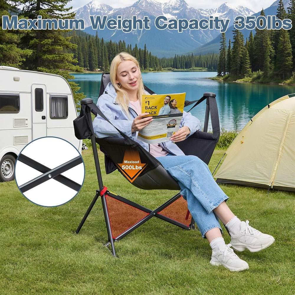 Hammock Camping Chair with Adjustable Backrest, 350LBS Heavy Duty Oversized S...