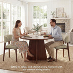 Dining Chairs Set of 2, Modern Upholstered Dining Chairs, Wooden Kitchen Chairs for Dining Room with Ergonomic Curved Backrest