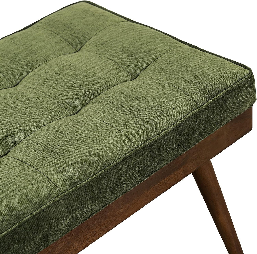Poly & BARK Luca Fabric Bench – Tufted Upholstered Entryway or Bedroom Be...