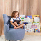 ECR4Kids Teddy Bear Sherpa Toddler Chair, 14in Seat Height, Kids Furniture, Peacock Blue