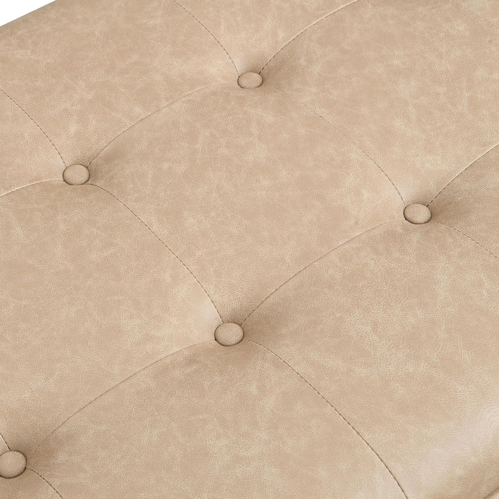 Merax 48.4" Rectangle Tufted Upholstered Cocktail Ottoman, Leather Ottom...