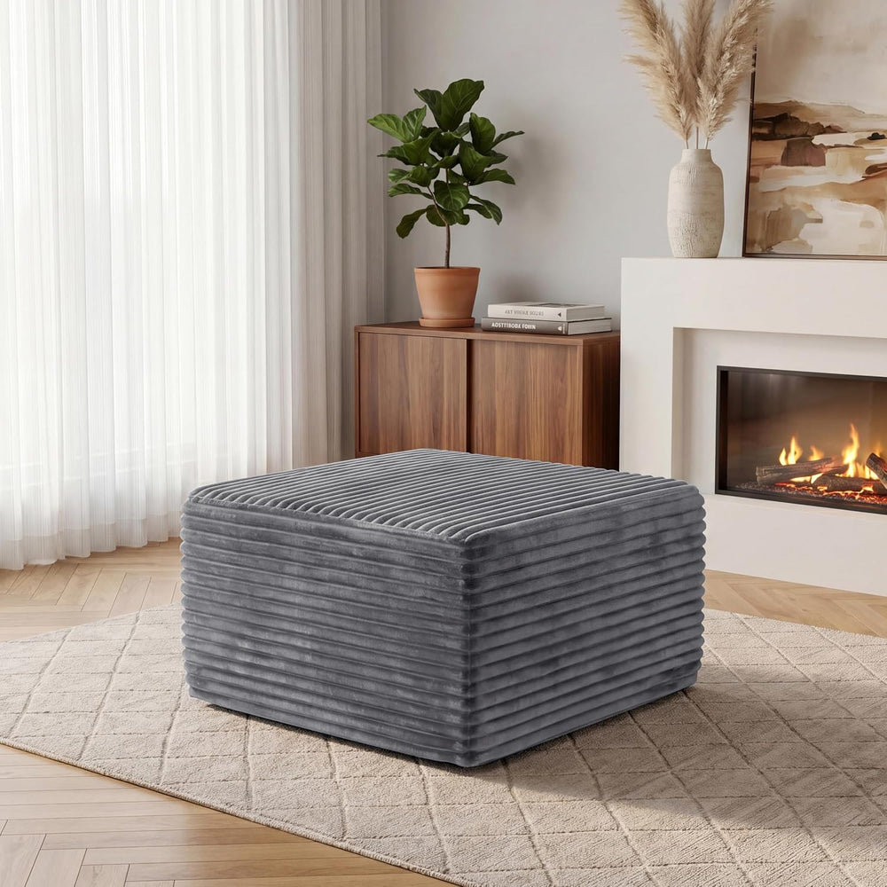28” Couch Ottoman Modular Sectional Corduroy Cloud Sofa Foot Rest Ottoman for...