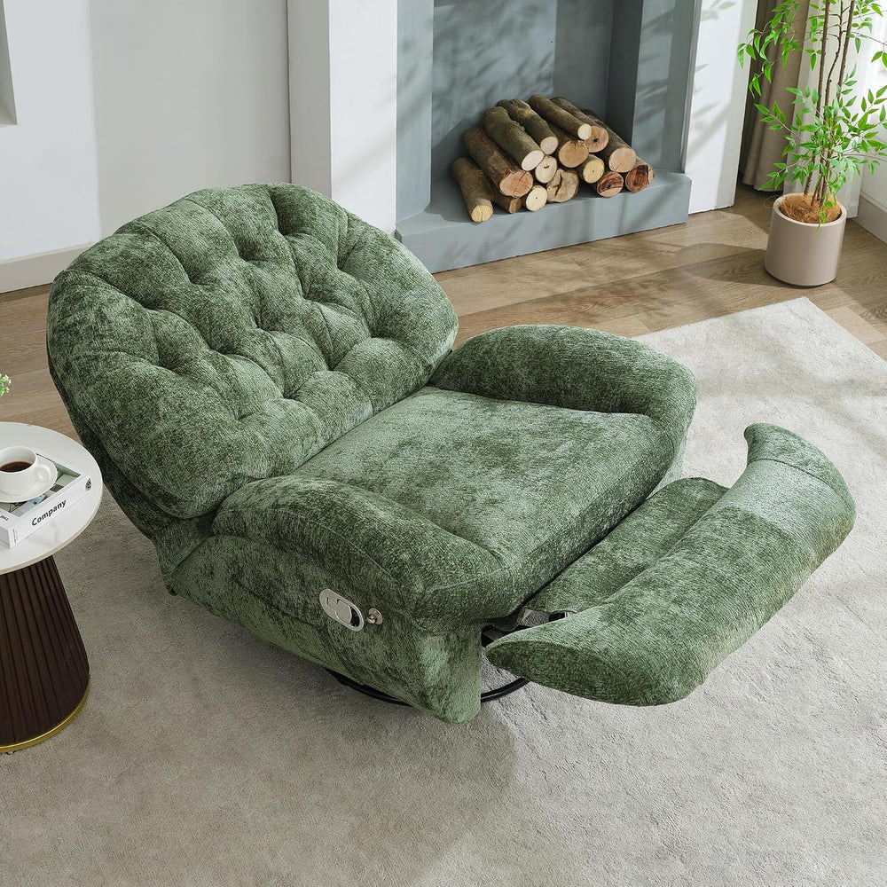 Swivel Rocker Recliner, Oversized Rocking Chair with Phone Holder