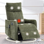 Swivel Rocker Glider Recliner Chair for Nursery and Small Spaces with Heated Massage Manual Rocking Recliner Sofa for Living Room Home Theater