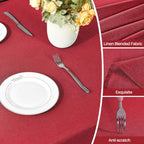 IVAPUPU Textured Linen Table Cloth for Rectangle Table - Waterproof Fabric Tablecloth Rectangular Wrinkle Free Wipeable Dining Cover for Wedding/Birthday/Party/Valentine Decor, 52x 70 Inch