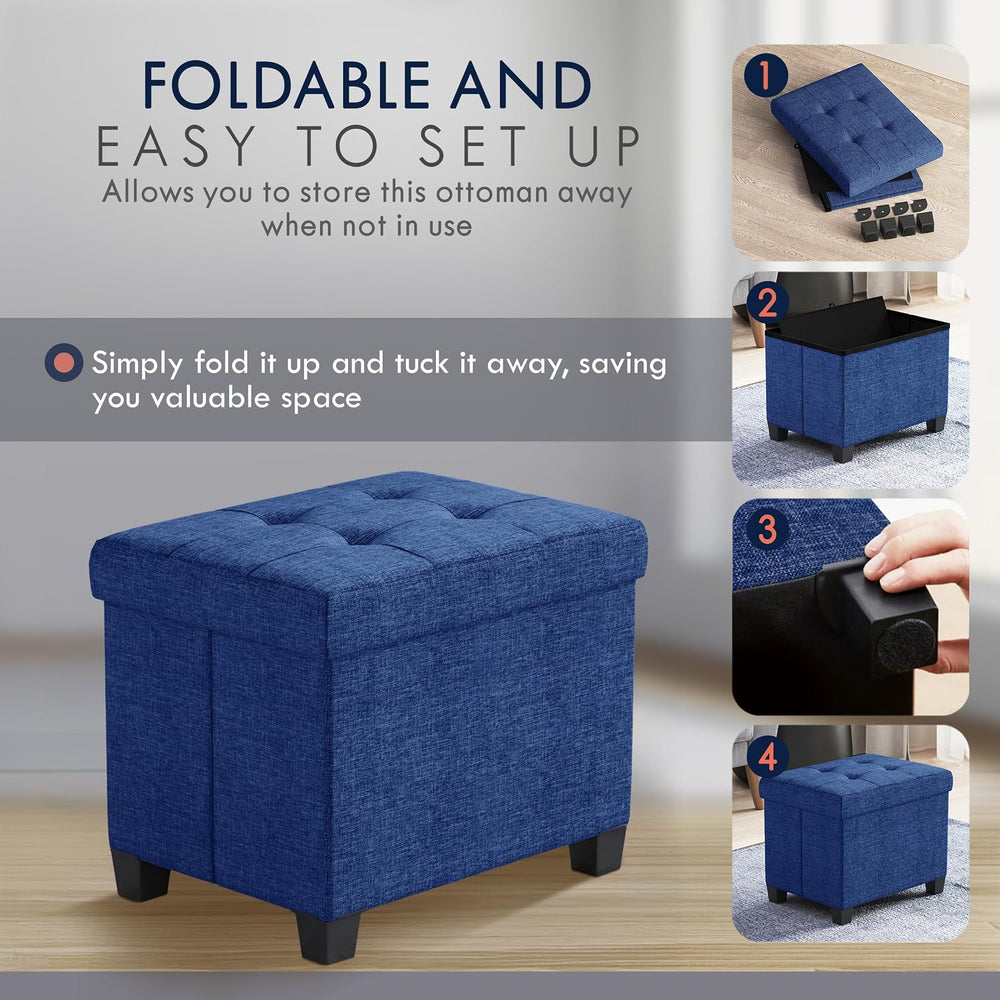 Ornavo Home Storage Ottoman Small Rectangle Ottoman with Legs, Foot Rest Stoo...
