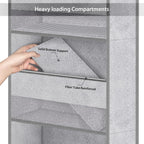 Univivi 6-Shelf Over Door Hanging Organizer Fabric Baby Door Storage with 5 Large Pockets and 3 Small PVC Pockets Wall Mount Hanging Storage Organizers for Baby Essential (Grey Pattern)