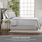 King Pillowcases by Pure Bamboo, Genuine 100% Organic Viscose Derived from Bamboo, Luxuriously Soft & Cooling, Double Stitching, Envelope Closure (2 King Pillowcases, Silver Pearl)