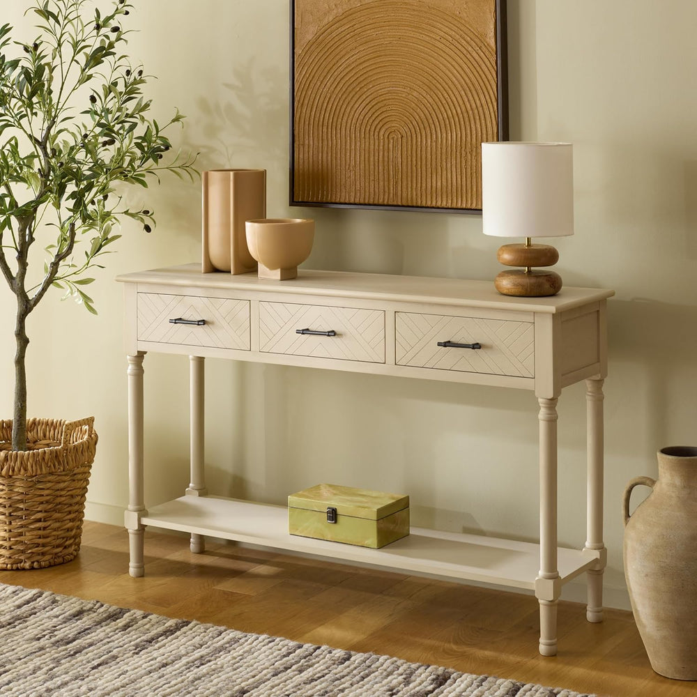 SAFAVIEH Home Collection - Peyton Sand Console Table with 3 Drawers and 1 She...
