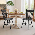 LUE BONA Black Dining Chairs Set of 2, Windsor Wooden Dining Chair with Thickened Backrest, Morden and Mid Century Kitchen Chairs for Dining Room Farmhouse, Weight Capacity 350 lbs