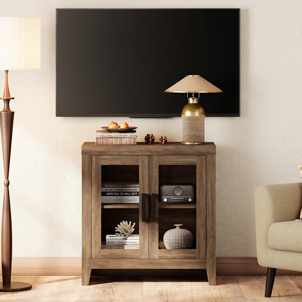 WAMPAT Buffet Cabinet with Storage, Kitchen Sideboard Cabinet with Glass Door...