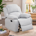 Oversized Recliner Chair, Leather Power Electric Recliners with Home Theater Seating, Single Recliner Sofa Breathable Living Room Chairs for Adults Reading Gaming, Grey White