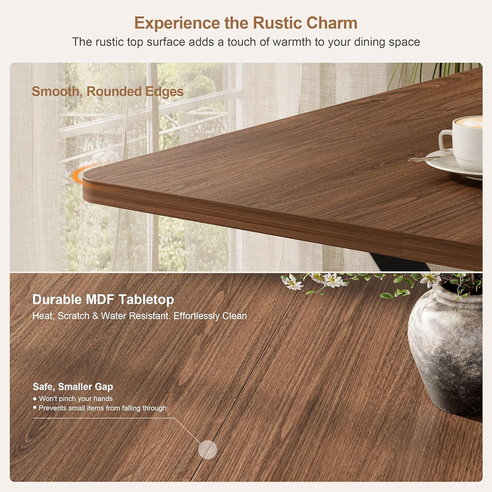 55 inch Dining Table for 4-6, Rectangle Kitchen Table with Storage Shelf, Spa...