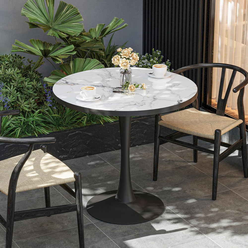 Wisfor Kitchen Dining Table Coffee Table: Round 30 Inch Sintered Stone High G...