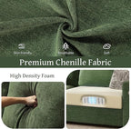 Hanherry 89" Sofa for Living Room, Modern Comfy Couch with Medium Firm Seat Cushion, Removable Cover,Wide Armrest,USB/Type-C Port,Chenille Fabric Couches for Small Space,Apartment