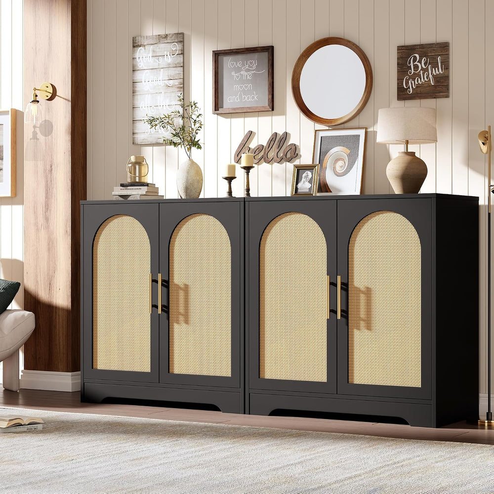 30"W Sideboard Buffet Cabinet, Entryway Cabinet, Coffee Bar Cabinet, Black