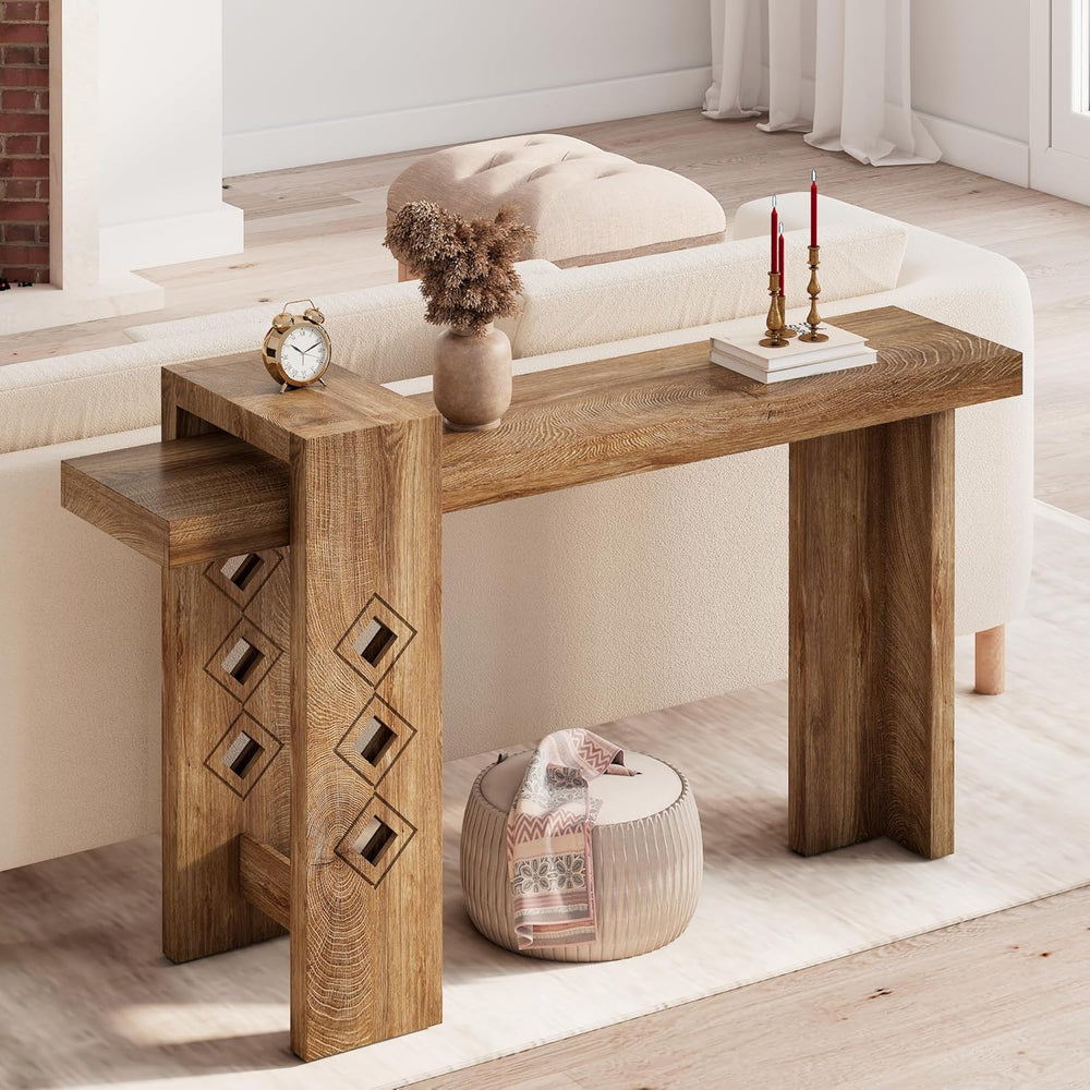 S.E.C.D Modern Console Table for Entryway, 63-Inch Floating Visual Entrance S...