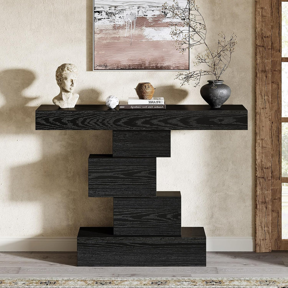 Tribesigns 42.5" Farmhouse Console Table, Narrow Wood Sofa Table Behind ...