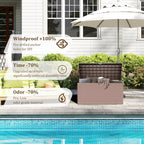 90 Gallon Pro Outdoor Storage Box Waterproof Lockable Resin Deck Box Large, Patio Storage Bin for Pool Accessories Cushion Furniture, Garden Tools, UV-Resistant Outside Delivery Brown