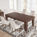 GarveeHome Farmhouse Dining Table for 6-8 People, 71 in Long Kitchen Tables with Wooden Sturdy Frame, 6 ft Large Rectangular Dinner Table for Dining Room, Kitchen (Brown, 71" Non-extendable)