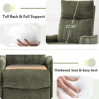 Swivel Rocker Glider Recliner Chair for Nursery and Small Spaces with Heated Massage Manual Rocking Recliner Sofa for Living Room Home Theater