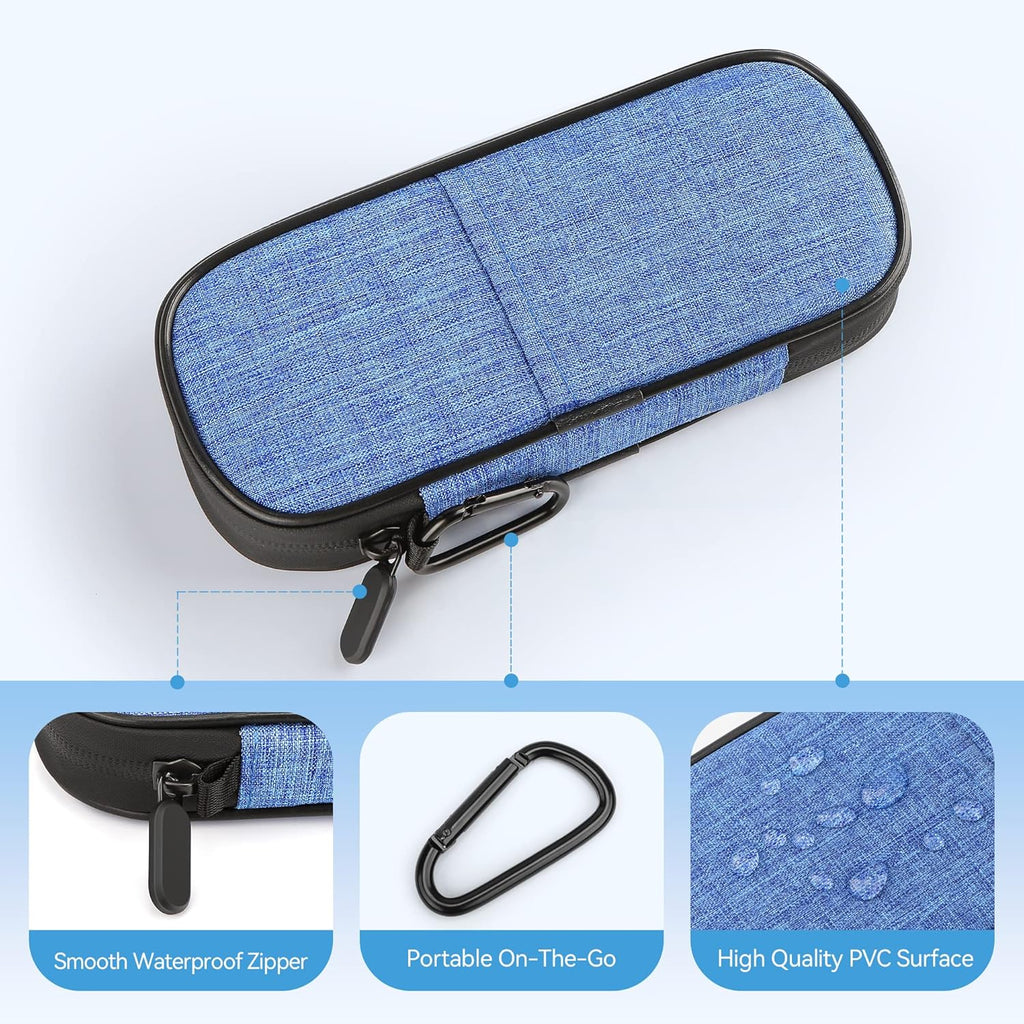 Insulin Cooler Travel Case Diabetic Medication Insulated Cool Organizer with 2 Reusable Ice Packs for Insulin Pen and Other Diabetic Supplies, for the Daily Life and Trip(Blue)