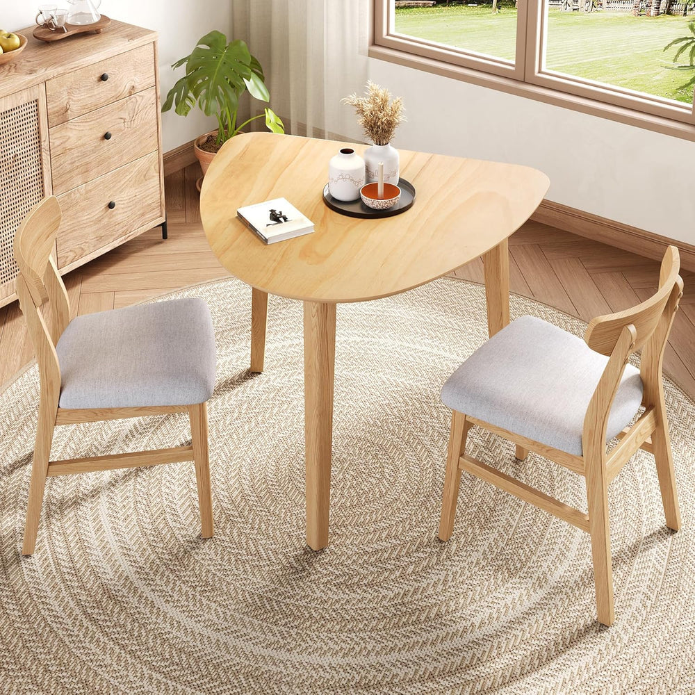 Triangular Wood Table - 35.91" Modern Space-Saving Geometric Side Table ...
