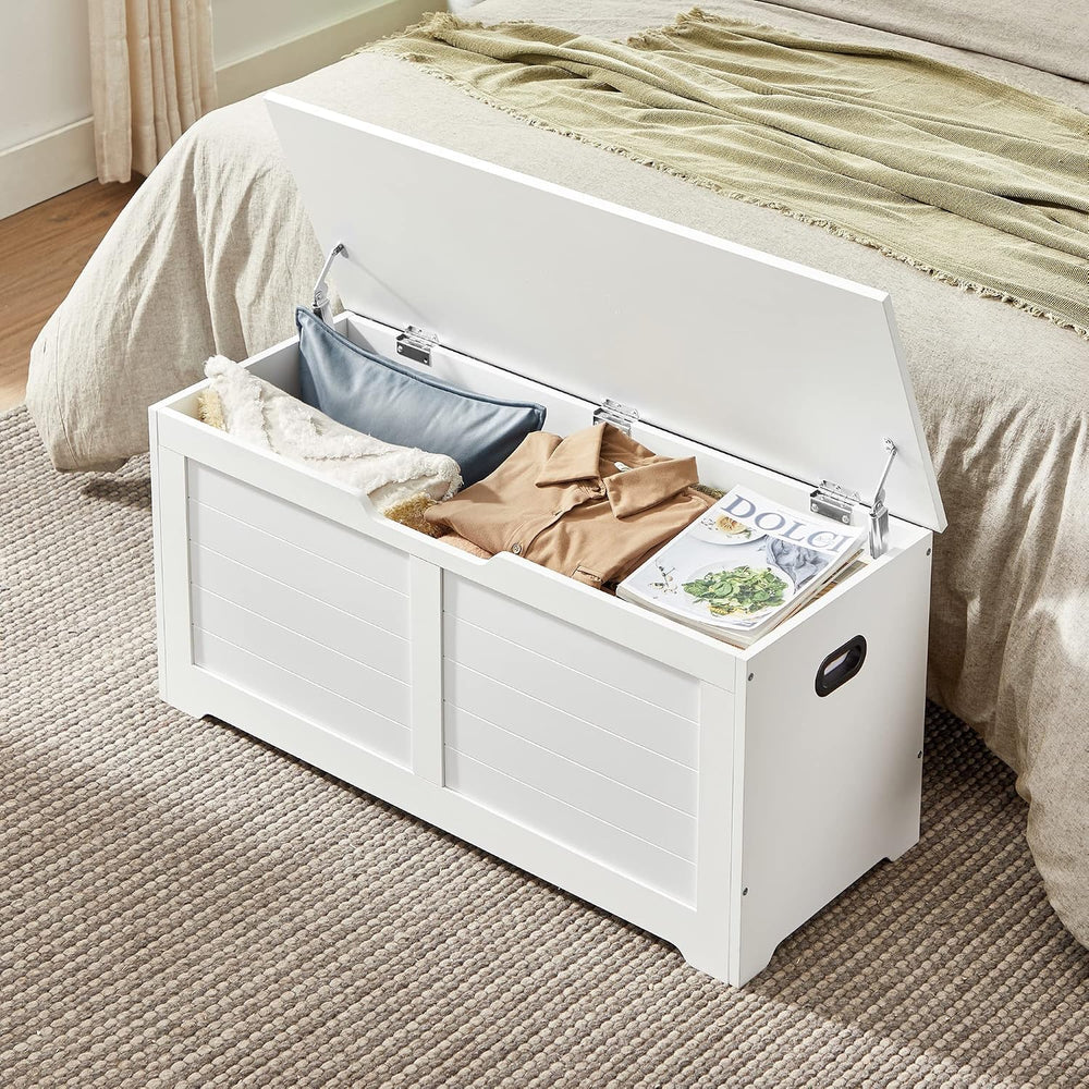 VASAGLE Storage Chest, 39.4 Inches Width Bench with 2 Safety Hinges | Farmhou...