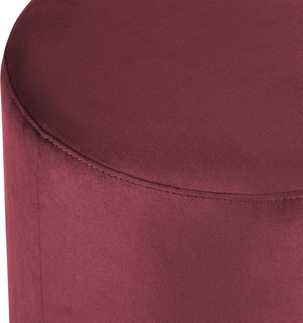 Studio Living® 19” Wentworth Ottoman Round Soft Velvet Bench, Stationary Otto...