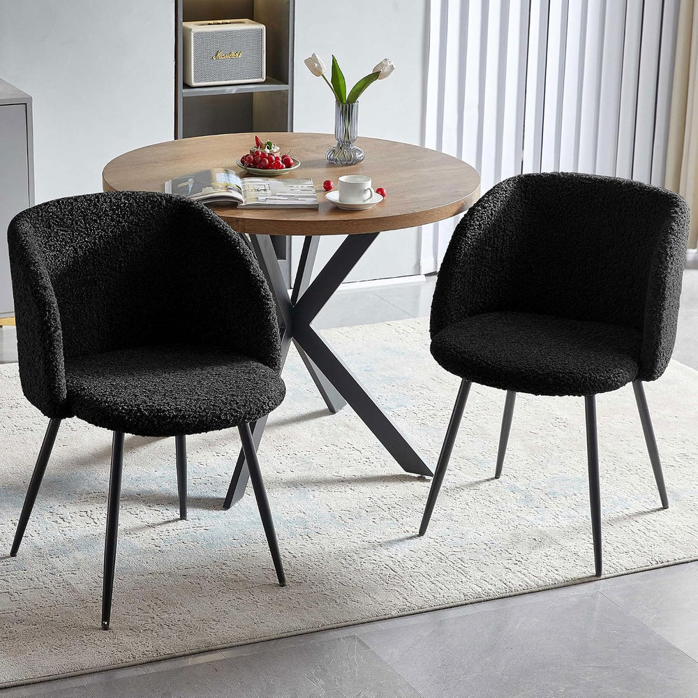 NORDICANA 3 Piece Dining Table and Chair Set, 37-Inch Engineered Wood Round T...