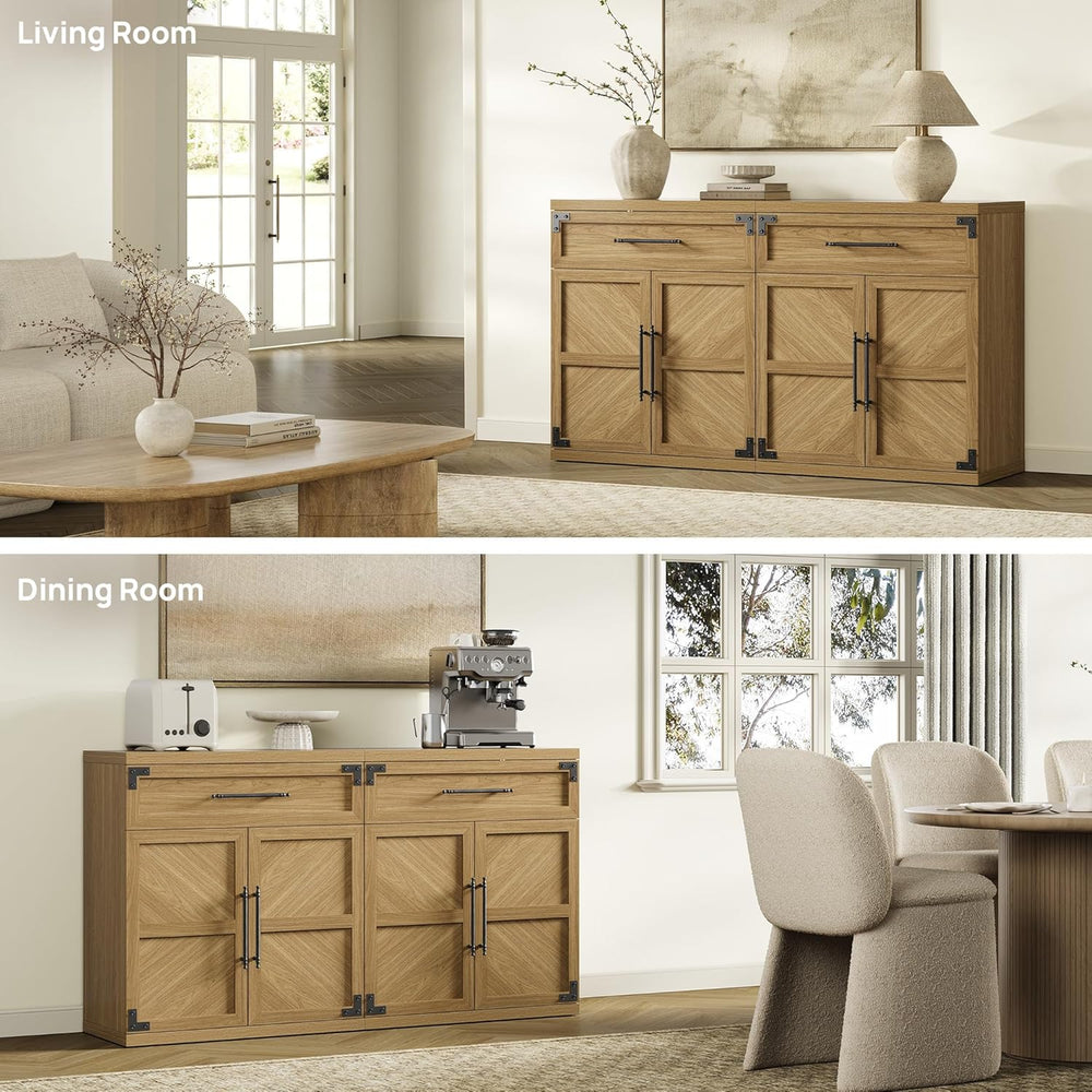 SICOTAS Buffet Cabinet with Drawer - Modern Sideboard Cabinet with Storage, W...