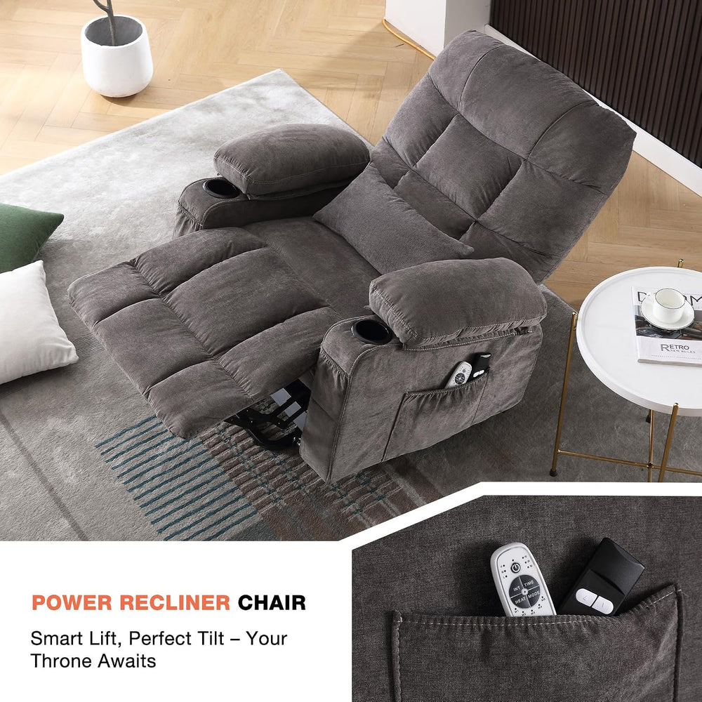 MAHOMICO Power Lift Recliner Chair for Elderly with Vibration Massage and Lum...